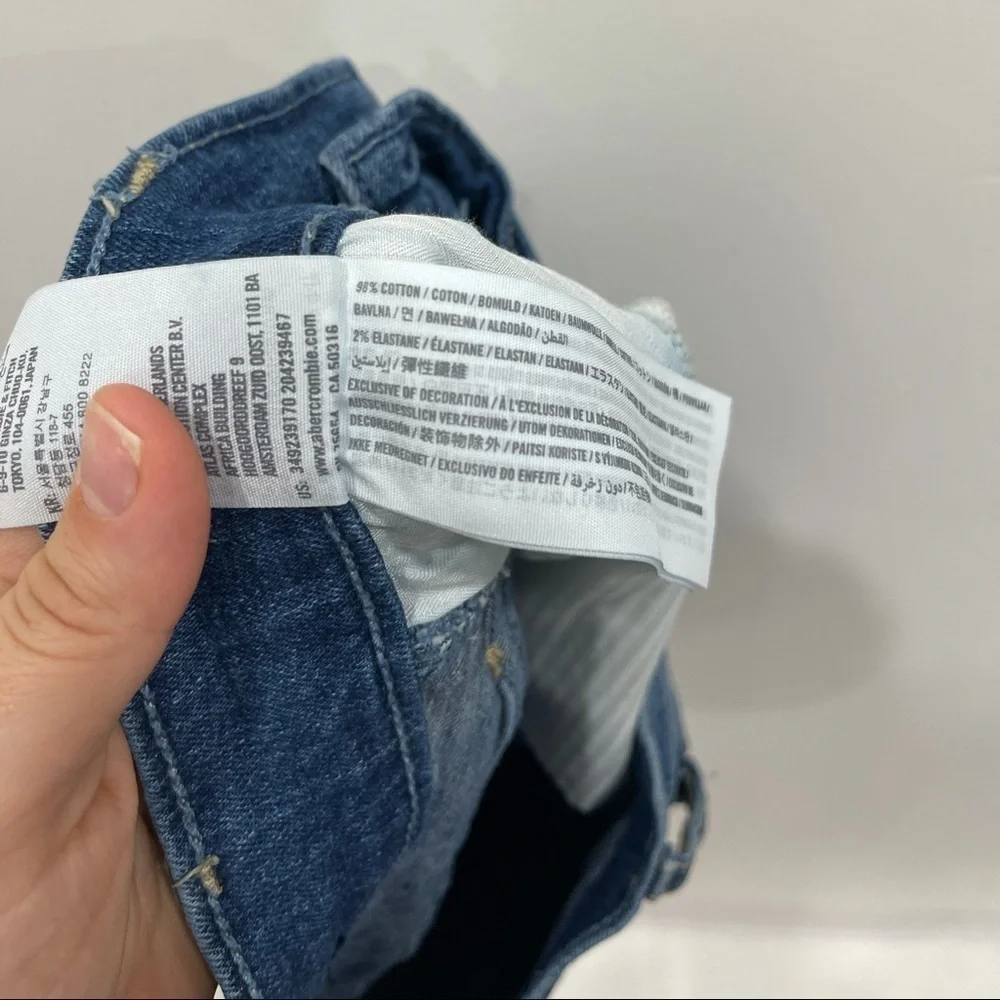 Hollister High Rise Short Short Denim Distressed